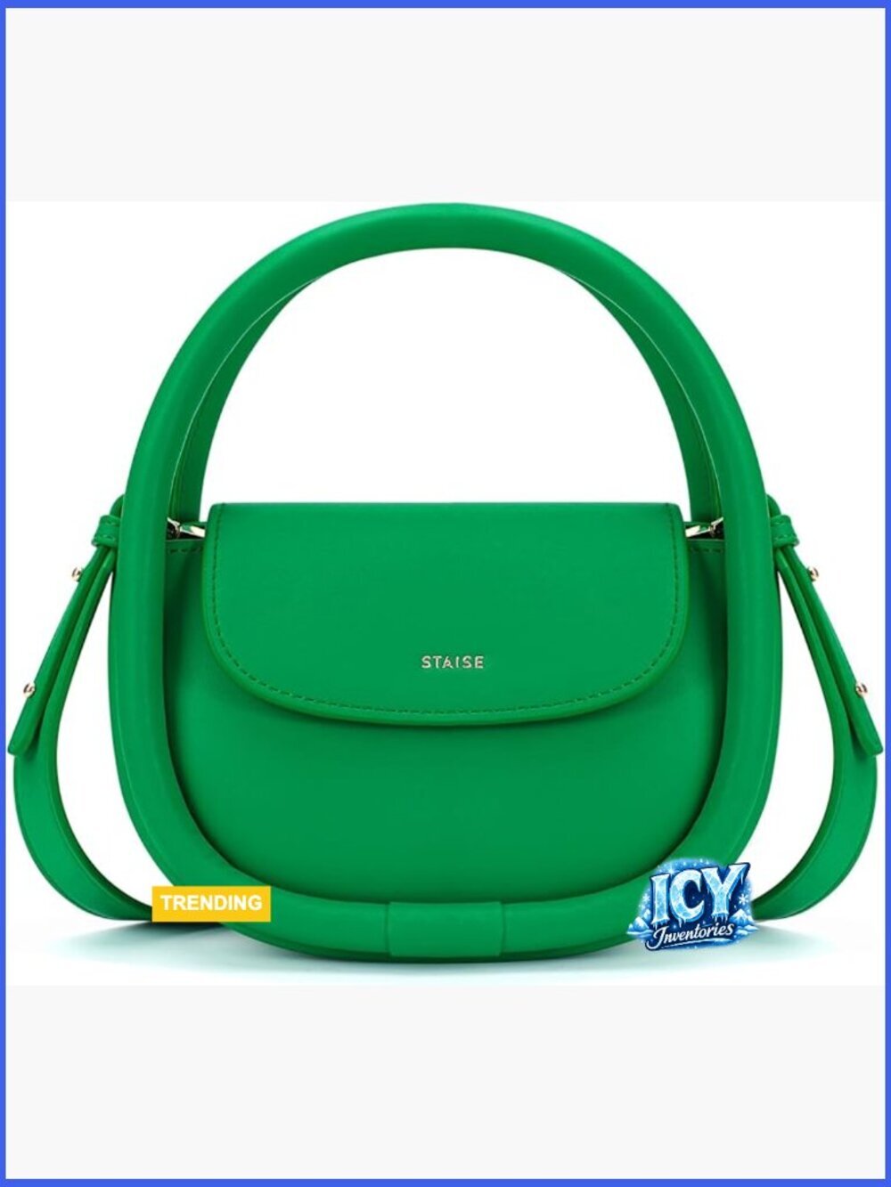 Faux Leather Top Handle Crossbody Bag with Adjustable Strap